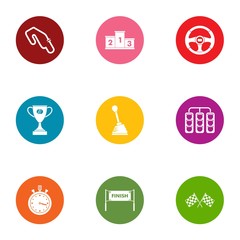 Poster - Rapid motion icons set. Flat set of 9 rapid motion vector icons for web isolated on white background
