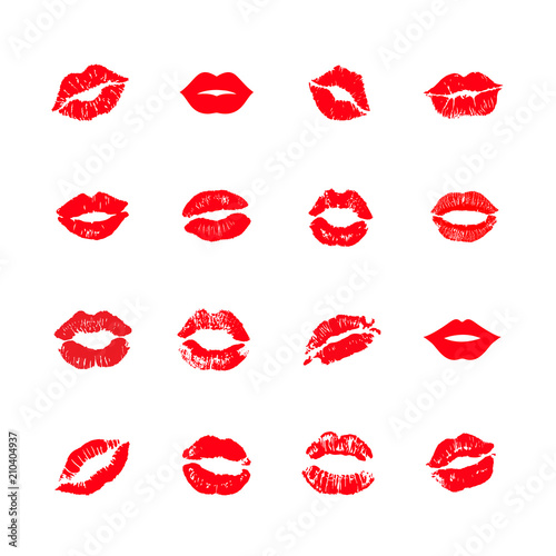 Photographie Print of lips kiss vector background