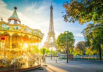 Wall Mural - eiffel tour and from trocadero, paris