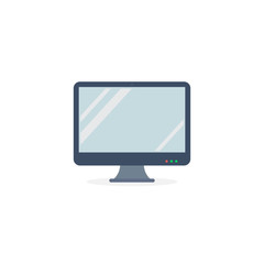 Fototapete - Monitor screen PC icon flat style on white background, vector isolated illustration