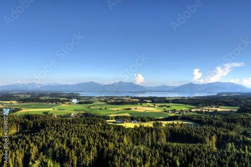 Fotografie, Obraz See, Chiemsee, Chiemgau, Oberbayern, Seenplatte, See, Prien, Seebruck, Alz, Dorf