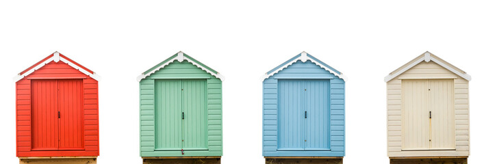 Four Vintage Beach Huts