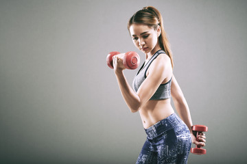 Wall Mural - Exercising girl