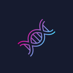 Poster - dna strand icon, vector logo