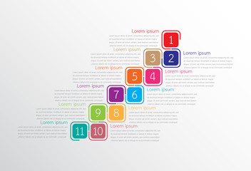 Poster - Vector infographic templates used for detailed reports. All 11 topics.