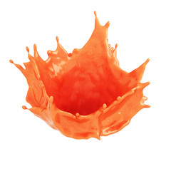 Fototapete - 3d render of liquid splash isolated on white background with clipping path