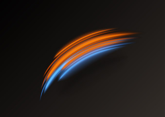 Wall Mural - Blue and orange blurred wavy shapes