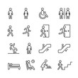© Maksim - Vector image set of people navigation line icons.