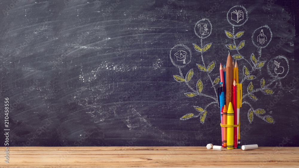 Back to school background with education tree Stock Photo | Adobe Stock