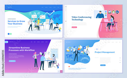 Cuadros en Lienzo Set of web page design templates for business