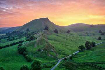 Wall Mural - Chrome Hill seen from Parkhouse Hill in Peak District UK during Sunset