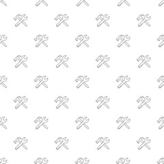 Sticker - Tools background from line icon. Linear vector pattern