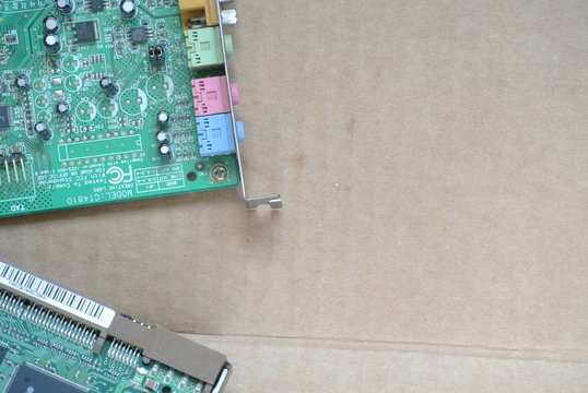 old computer parts, hard drive, graphics card