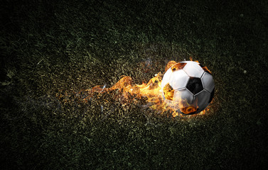 Wall Mural - Soccer Ball on Fire