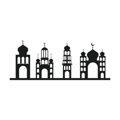 Wall Mural - arabic castles buildings cityscape vector illustration design