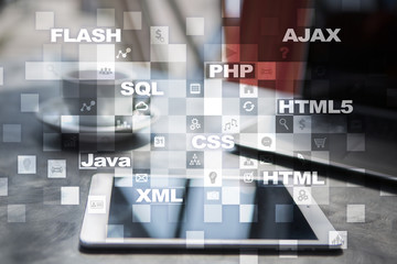 web development. programming. internet and technology concept.