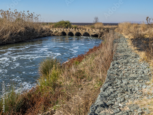 Old Low Water Concrete Bridge With A Modern Gabion Retaining Wall To Control Erosion Image With Copy Space In Landscape Format Buy This Stock Photo And Explore Similar Images At Adobe