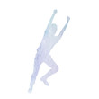 © zolotons - isolated, white background, watercolor lilac silhouette man dancing dance