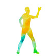 © zolotons - isolated, white background, watercolor silhouette man dancing