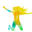 © zolotons - isolated, white background, watercolor silhouette girl dancing dance