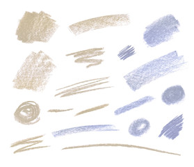 Wall Mural - vector set of patel crayons, brush stroke templates.