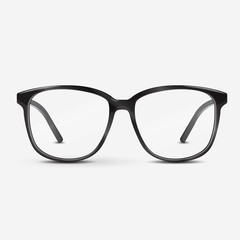 black optical glasses on white background. dioptrical glasses. ophthalmology concept. vector illustr