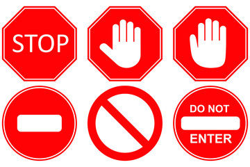 Wall Mural - Stop sign, vector set