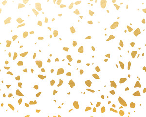 Poster - Golden Terrazzo Pattern. Endless Background.