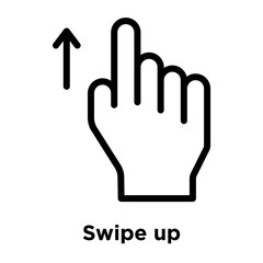 Poster - Swipe up icon vector sign and symbol isolated on white background, Swipe up logo concept