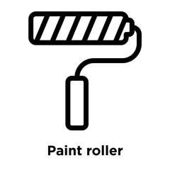 Poster - paint roller icon vector sign and symbol isolated on white background, paint roller logo concept