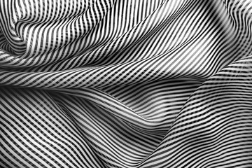 Wall Mural - Elegant black and white silk with stripes, abstract background
