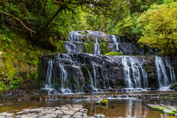 Sticker - Picturesque waterfall in the forest