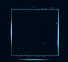 Blue Frame. Abstract Image Of A Starry Sky Or Space, Consisting Of Points, Lines, And Shapes In The Form Of Planets, Stars And The Universe. Low Poly Vector