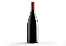 Borgognotta , Bottle  A Red Wine On White Background.