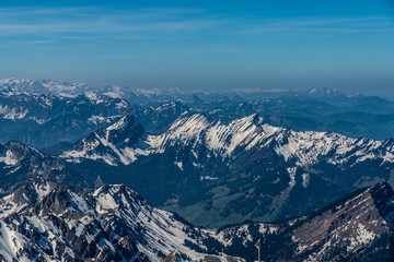 Santis. Swiss sky alps panorama