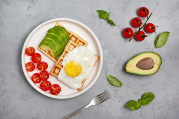 Canvas Print - breakfast with avocado and egg