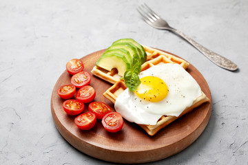 Wall Mural - breakfast with avocado and egg