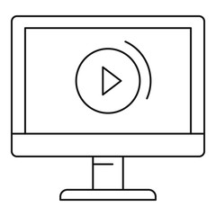 Poster - Video online icon. Outline video online vector icon for web design isolated on white background