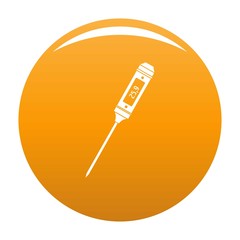 Poster - thin thermometer icon. simple illustration of thin thermometer vector icon for any design orange