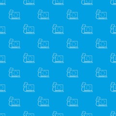  Gadgets synchronized operation pattern vector seamless blue repeat for any use