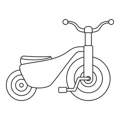 Canvas Print - Boy tricycle icon. Outline boy tricycle vector icon for web design isolated on white background