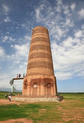 The Burana Tower in the Chuy Valley at northern  of the country's capital Bishkek,