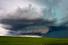 Supercell Thunderstorm With Dramatic Clouds