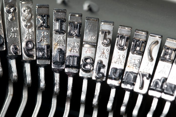 Poster - Close up of retro style typewriter in studio