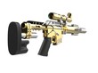 Golden sniper rifle - back view