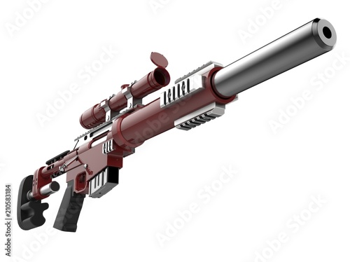 Crimson Modern Sniper Rifle Low Angle Shot Buy This Stock