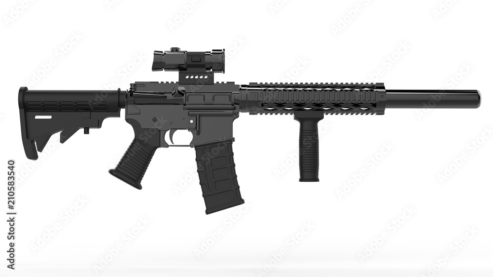 Modern army assault rifle - side view Stock Illustration | Adobe Stock