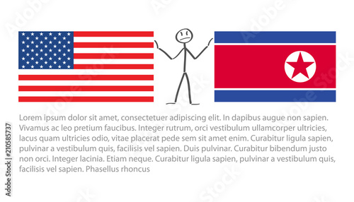 United States Of America Flag And North Korea Flag Between Stickerman Soothe Tension Us Vector Buy This Stock Vector And Explore Similar Vectors At Adobe Stock Adobe Stock