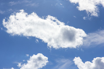 beautiful blue sky with white clouds background