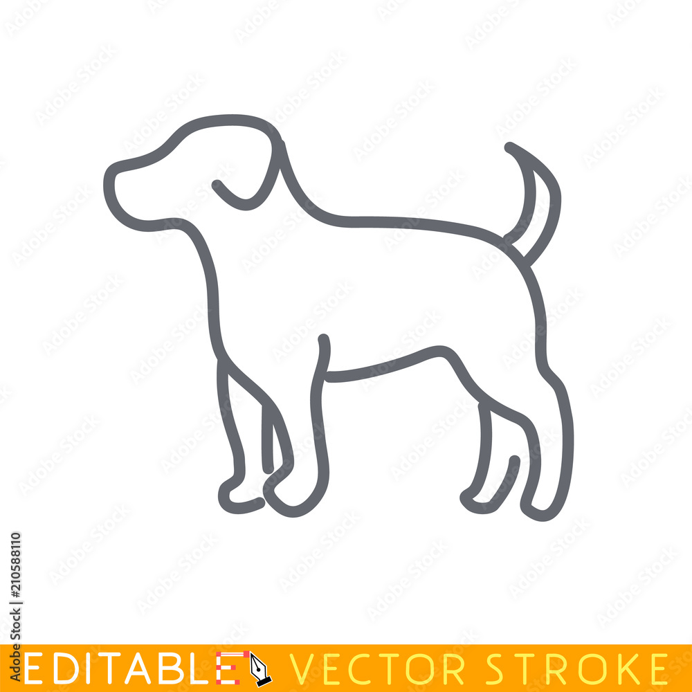 Puppy dog icon. Editable stroke sketch icon. Stock vector illustration.  Stock Vector | Adobe Stock, image size:1000x1000